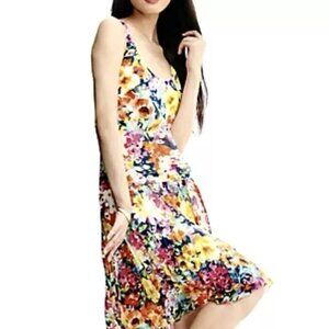 LAUREN RALPH LAUREN Dress Petite Sz 8P Pleated Georgette Floral Print Zip